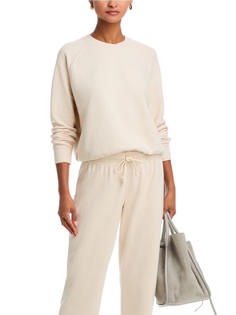 NWT PerfectWhiteTee Palmer Beach Fleece Long Sleeve Sweatshirt Size M Sugar